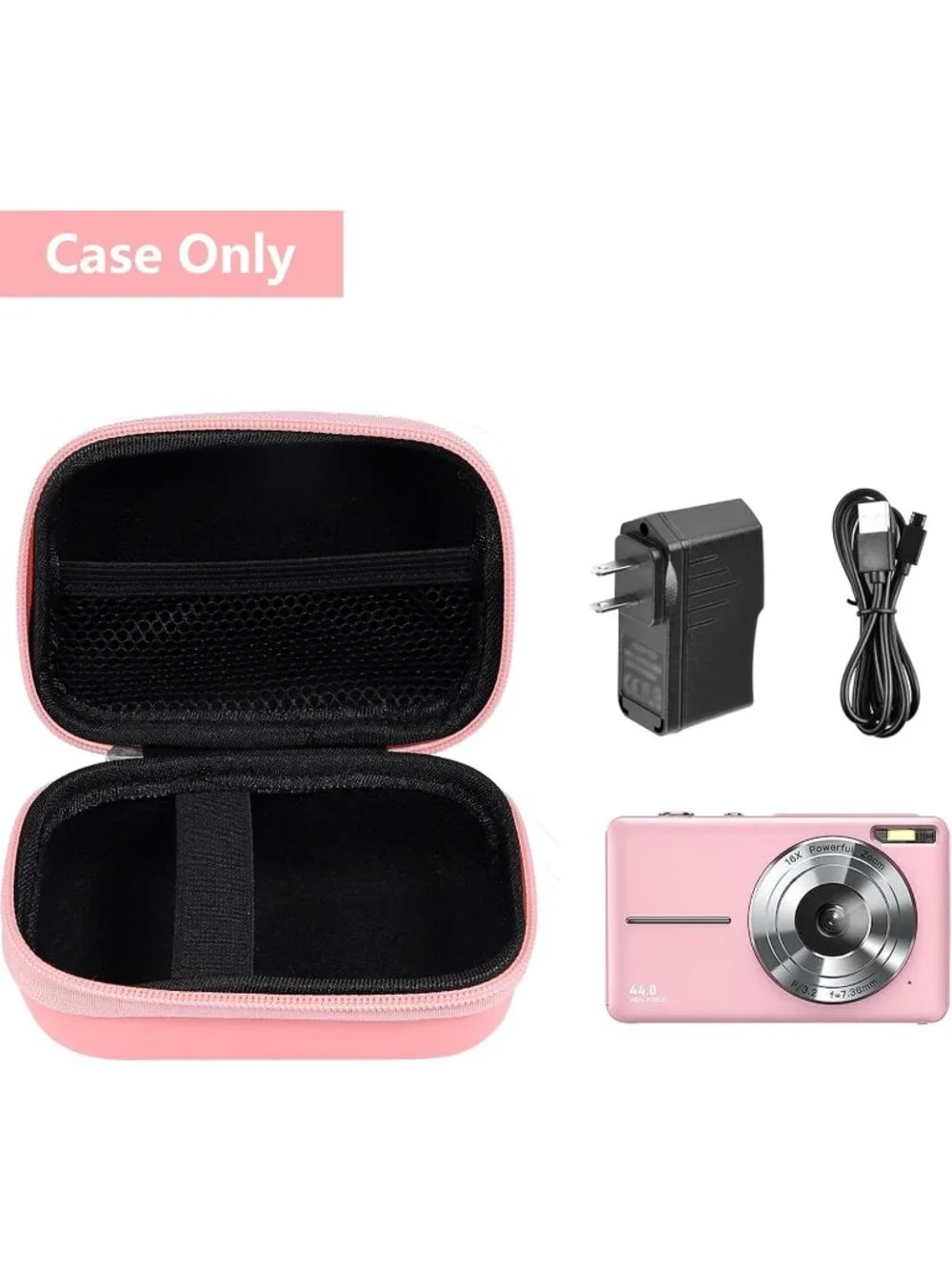 Pink Digital Camera Case – Compact Protective zip Travel Pouch, universal